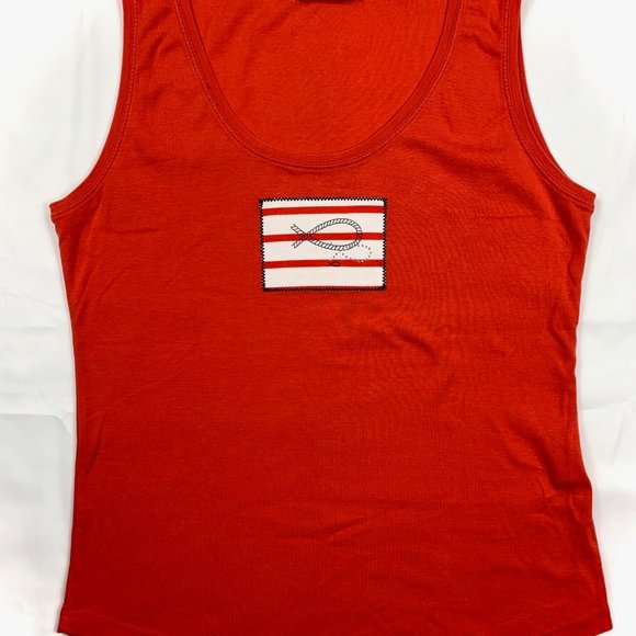 ARMOR LUX France Orange 100% cotton Swarovski Fish top - 4/Medium - Picture 2 of 7